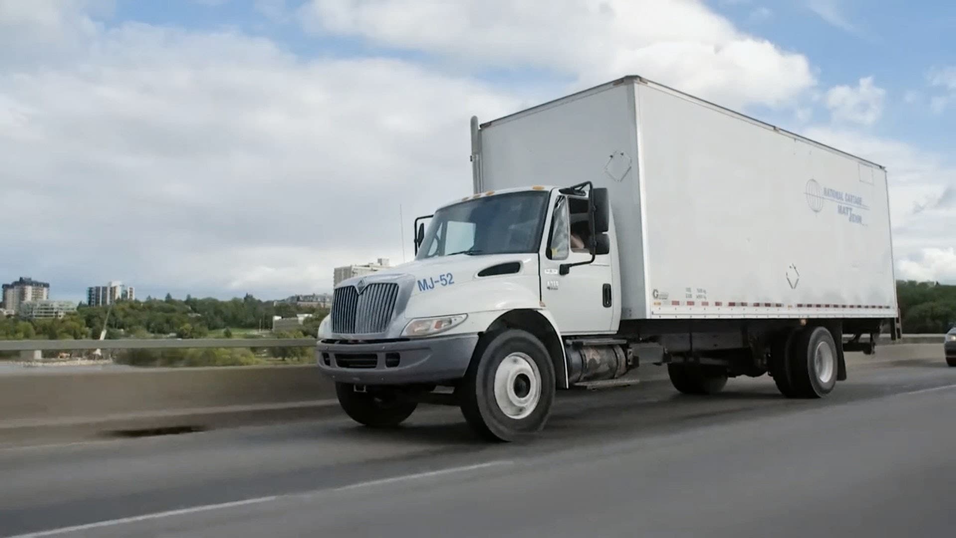 A National Cartage delivery truck on a Saskatchewan city route